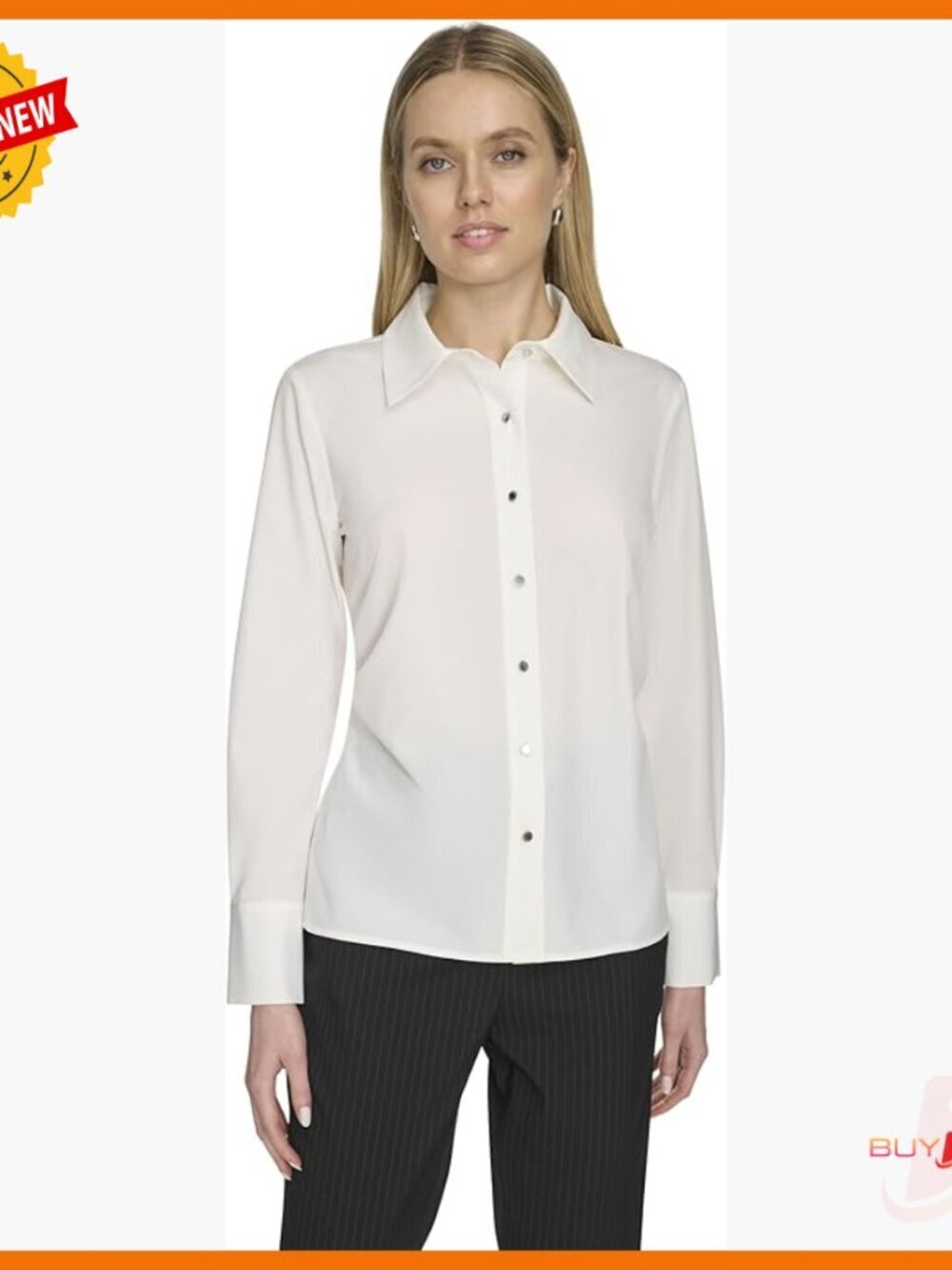 Long Sleeve Button Down Blazer, Regular Fit, Polyester Spandex Blend